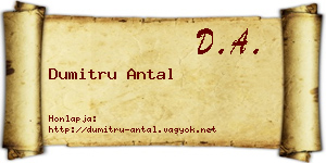 Dumitru Antal névjegykártya